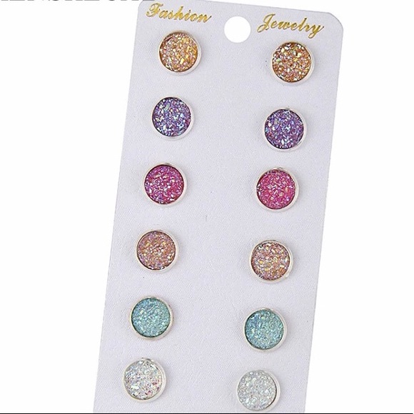 NEW!๐๐CIRCLE DRUZY EARRING!๐๐GLITTERING RESIN! - Picture 8 of 8